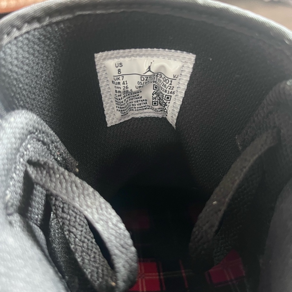 Air Jordan 1 Mid High-Top Sneakers Tartan Swoosh Plaid - Picture 7 of 10